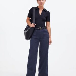 Madewell Wide Leg Pants - Navy